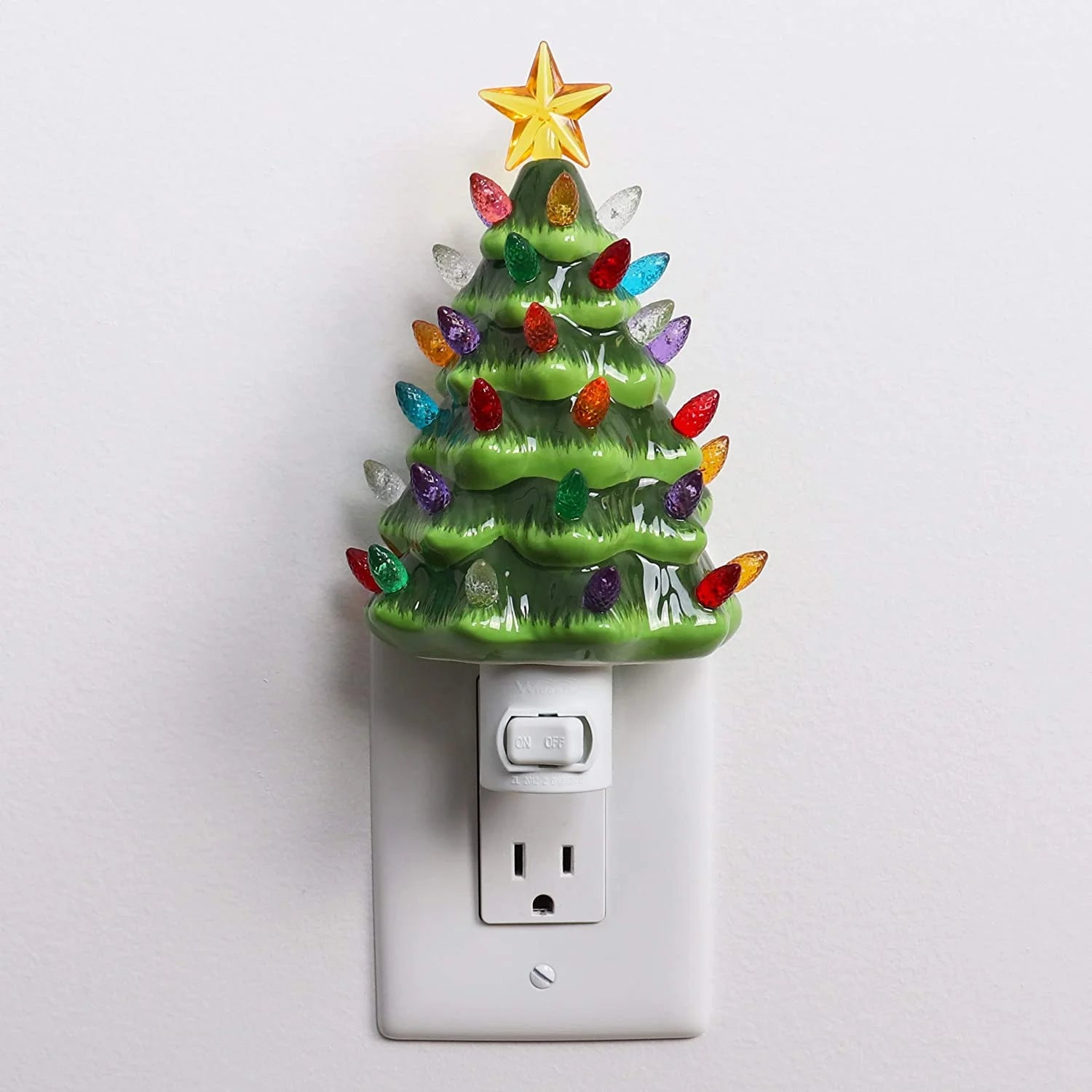 Green Ceramic Christmas Tree Night Light