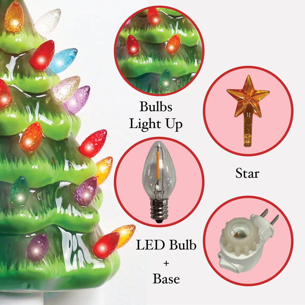 Green Ceramic Christmas Tree Night Light