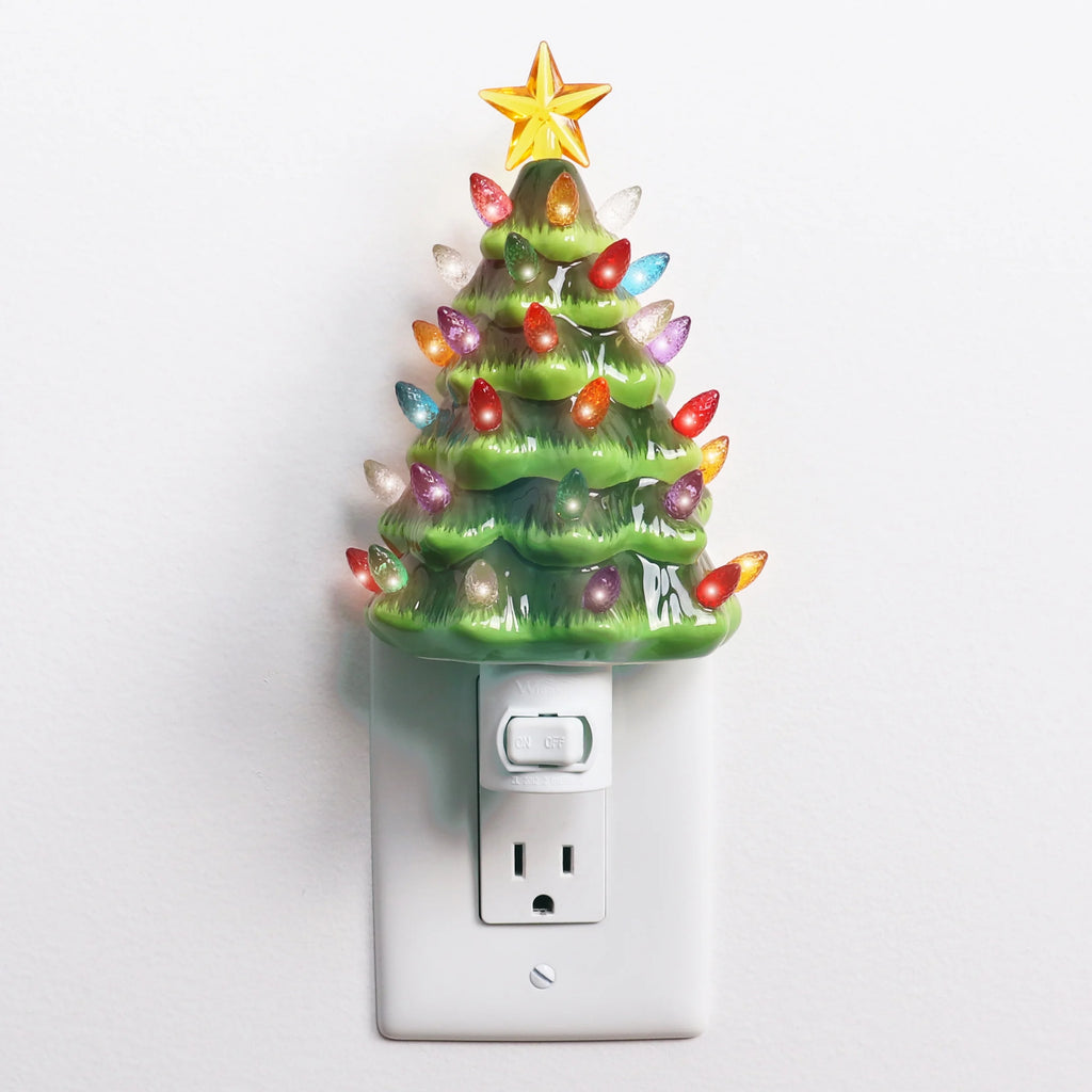 Green Ceramic Christmas Tree Night Light