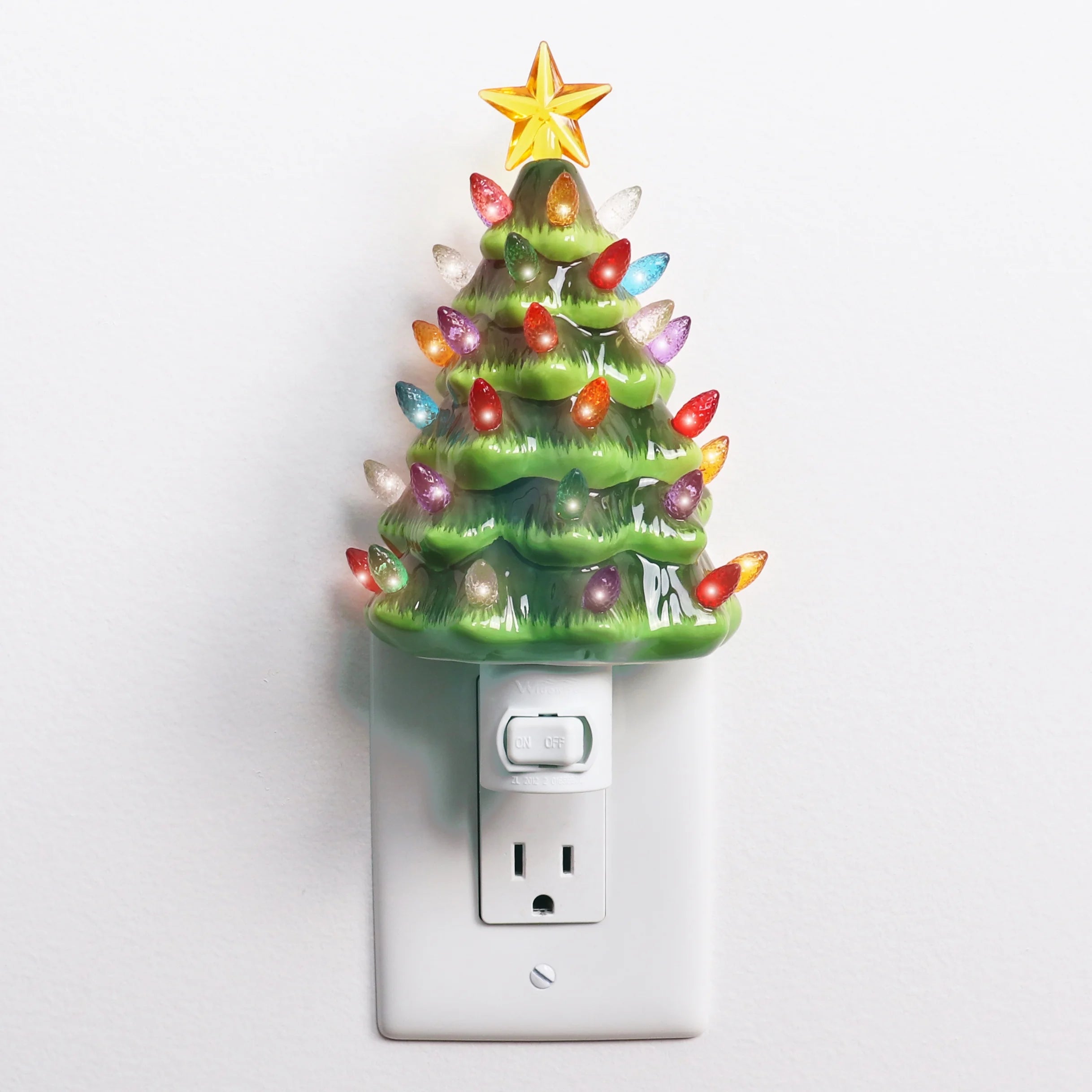 Green Ceramic Christmas Tree Night Light